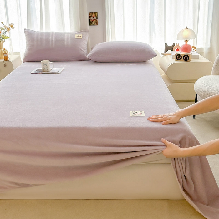 91家纺网 家纺一手货源 找家纺 贝扬思家纺 2025新款牛奶绒纯色单床单-life系列 Life-香芋紫