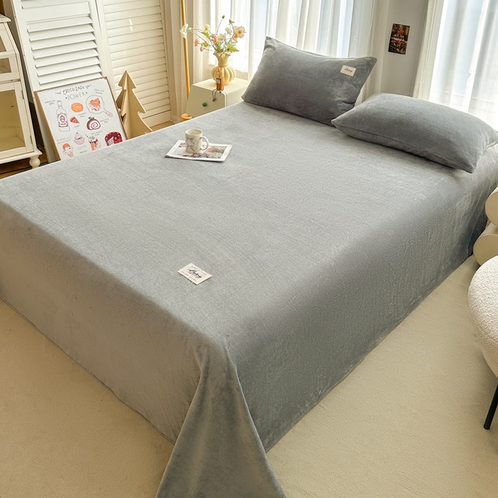 91家纺网 家纺一手货源 找家纺 贝扬思家纺 2025新款牛奶绒纯色单床单-life系列 Life-银灰