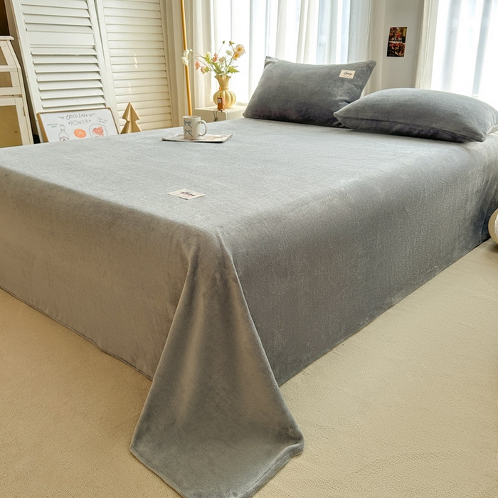 91家纺网 家纺一手货源 找家纺 贝扬思家纺 2025新款牛奶绒纯色单床单-life系列 Life-银灰