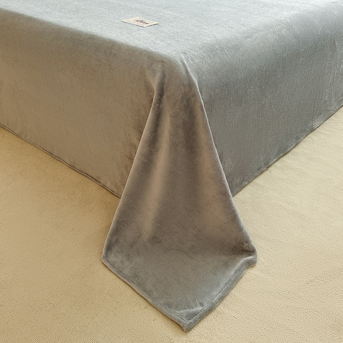 91家纺网 家纺一手货源 找家纺 贝扬思家纺 2025新款牛奶绒纯色单床单-life系列 Life-银灰