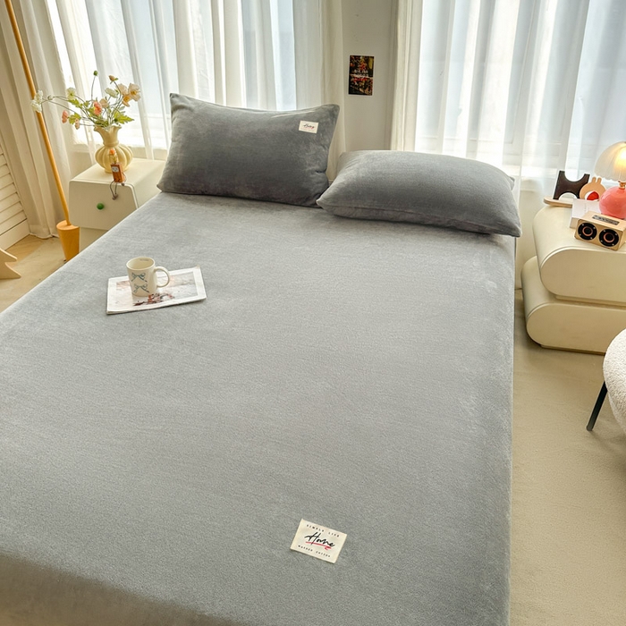 91家纺网 家纺一手货源 找家纺 贝扬思家纺 2025新款牛奶绒纯色单床单-life系列 Life-银灰