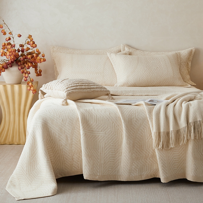 91家纺网 家纺一手货源 找家纺 （总）桂雅居 2025新款棉麻三层纱加厚床盖三件套 （会员减10，最低控价券后298）