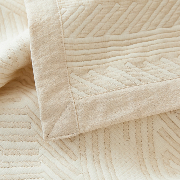 91家纺网 家纺一手货源 找家纺 （总）桂雅居 2025新款棉麻三层纱加厚床盖三件套 （会员减10，最低控价券后298）