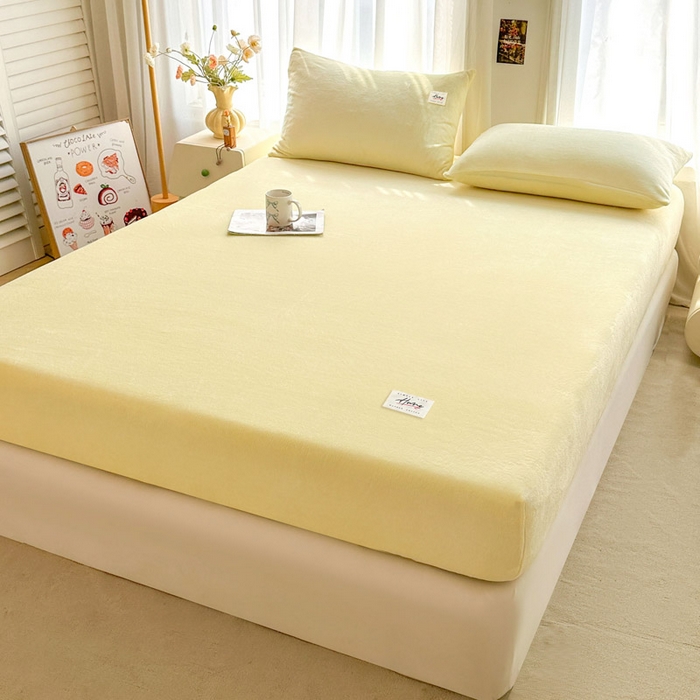 91家纺网 家纺一手货源 找家纺 （总）贝扬思家纺 2025新款牛奶绒纯色单床笠-home系列