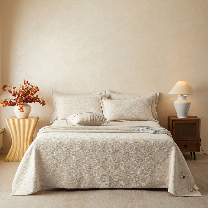 桂雅居 2025新款棉麻三层纱加厚床盖三件套 （会员减10，最低控价券后298） 如梦