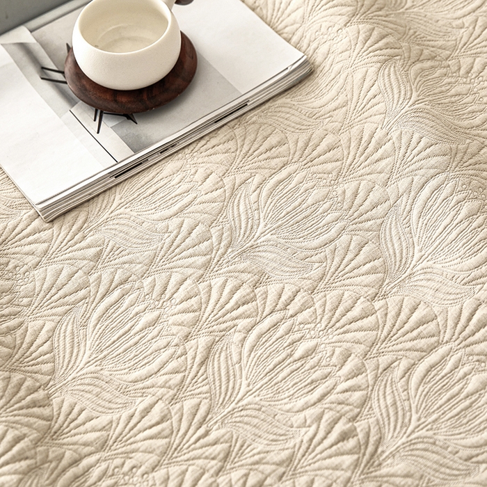 91家纺网 家纺一手货源 找家纺 桂雅居 2025新款棉麻三层纱加厚床盖三件套 （会员减10，最低控价券后298） 如梦