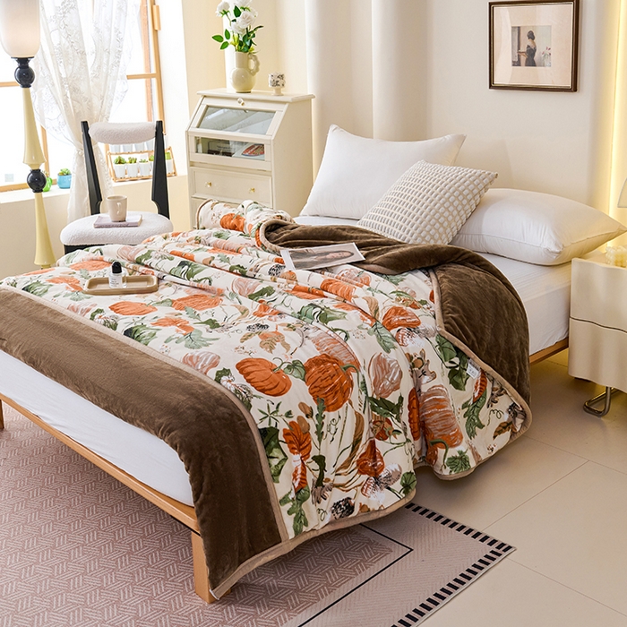 91家纺网 家纺一手货源 找家纺 （总）小鱼儿家纺 2025新款直播爆款AB版石墨烯南瓜被冬被加厚保暖单人双人被子被芯批发一件代发