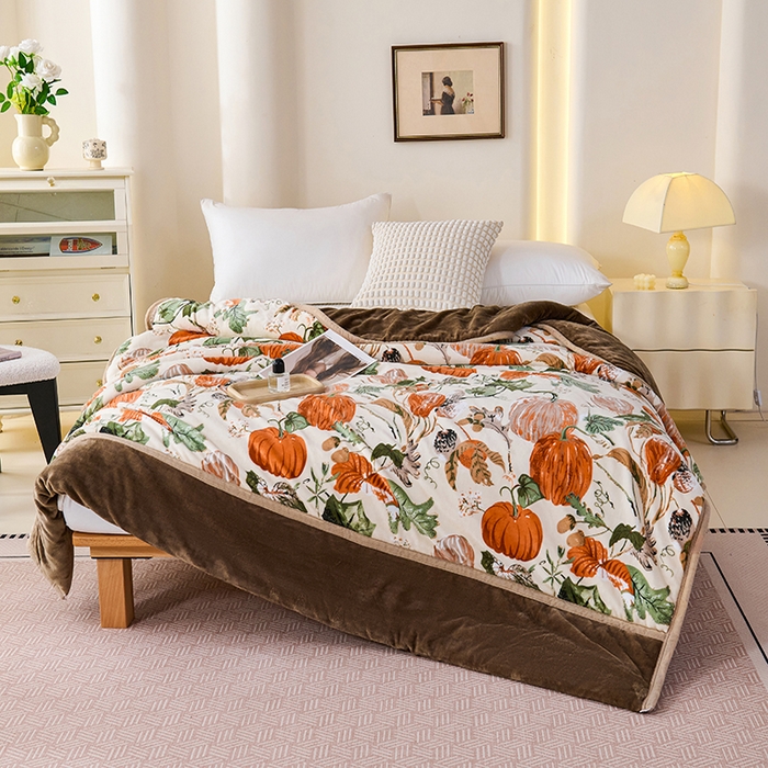 91家纺网 家纺一手货源 找家纺 （总）小鱼儿家纺 2025新款直播爆款AB版石墨烯南瓜被冬被加厚保暖单人双人被子被芯批发一件代发