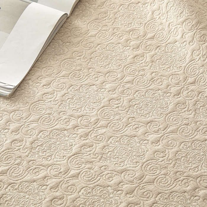 91家纺网 家纺一手货源 找家纺 桂雅居 2025新款棉麻三层纱加厚床盖三件套 （会员减10，最低控价券后298） 云上