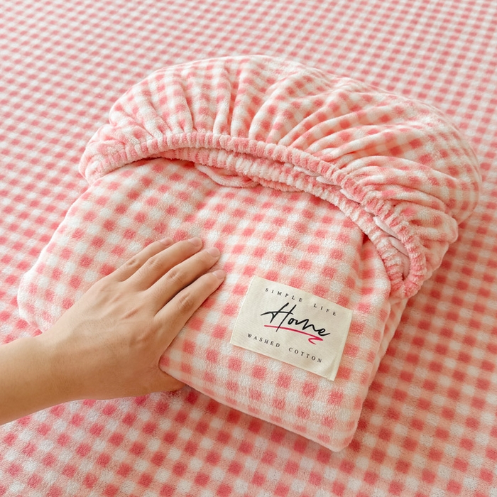 贝扬思家纺 2025新款牛奶绒纯色单床笠-home系列 Home-粉格