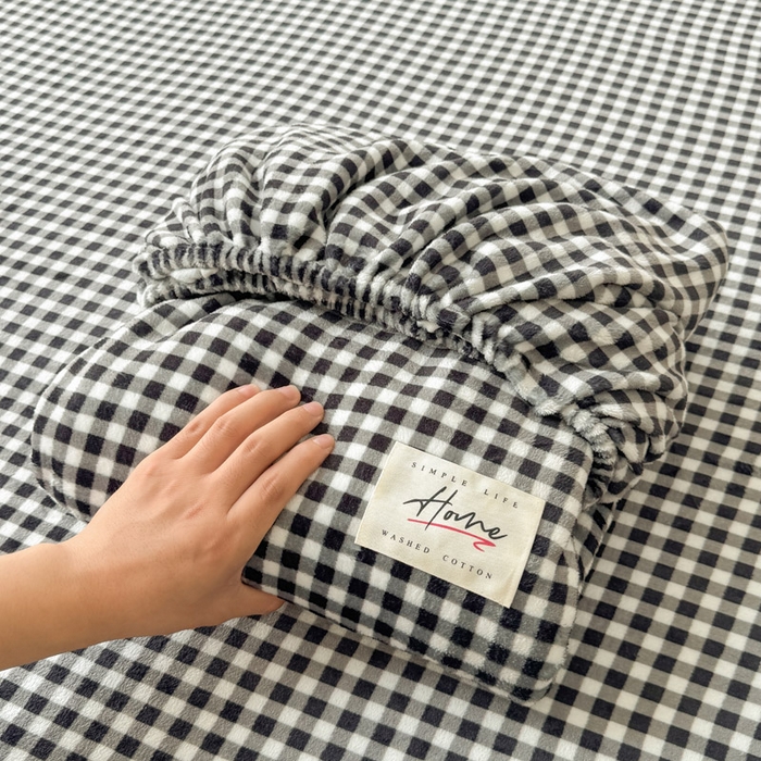 贝扬思家纺 2025新款牛奶绒纯色单床笠-home系列 Home-黑格