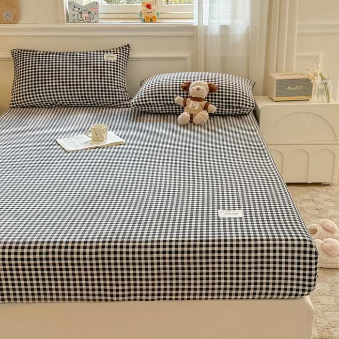 91家纺网 家纺一手货源 找家纺 贝扬思家纺 2025新款牛奶绒纯色单床笠-home系列 Home-黑格