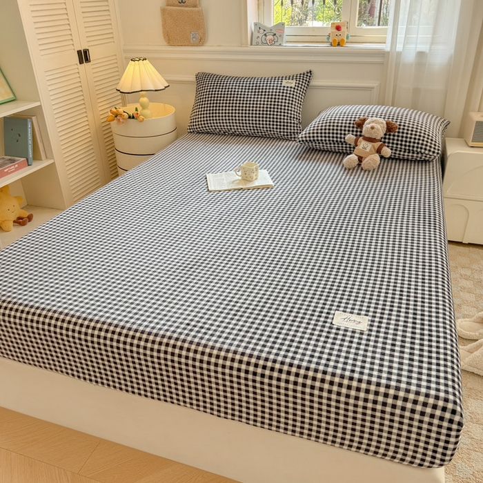 91家纺网 家纺一手货源 找家纺 贝扬思家纺 2025新款牛奶绒纯色单床笠-home系列 Home-黑格