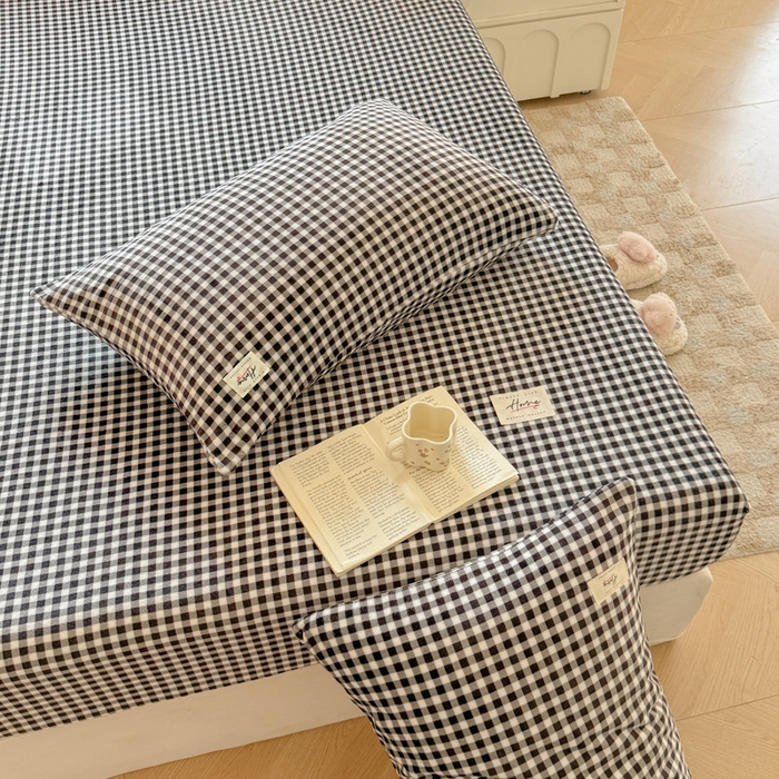 91家纺网 家纺一手货源 找家纺 贝扬思家纺 2025新款牛奶绒纯色单床笠-home系列 Home-黑格