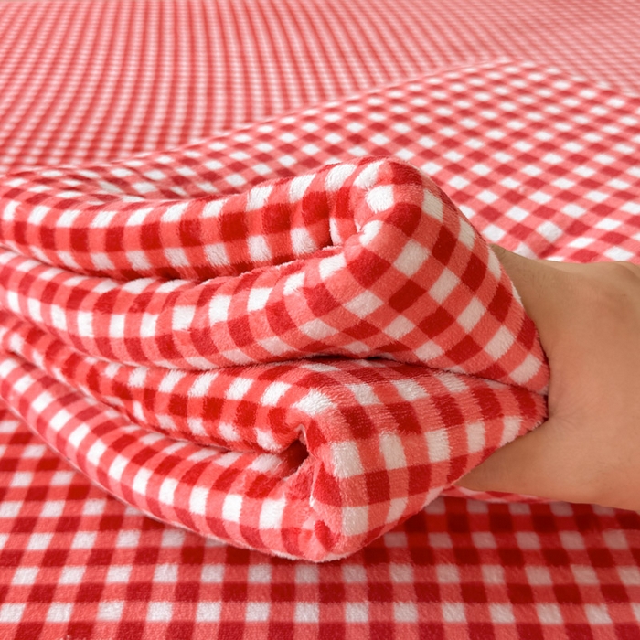 91家纺网 家纺一手货源 找家纺 贝扬思家纺 2025新款牛奶绒纯色单床笠-home系列 Home-红格