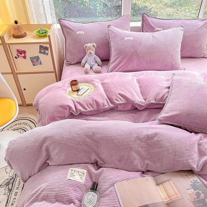 91家纺网 家纺一手货源 找家纺 （总）宜代光年 2025新款立体华夫格贝壳针系列四件套