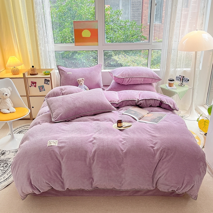 （总）宜代光年 2025新款立体华夫格贝壳针系列四件套