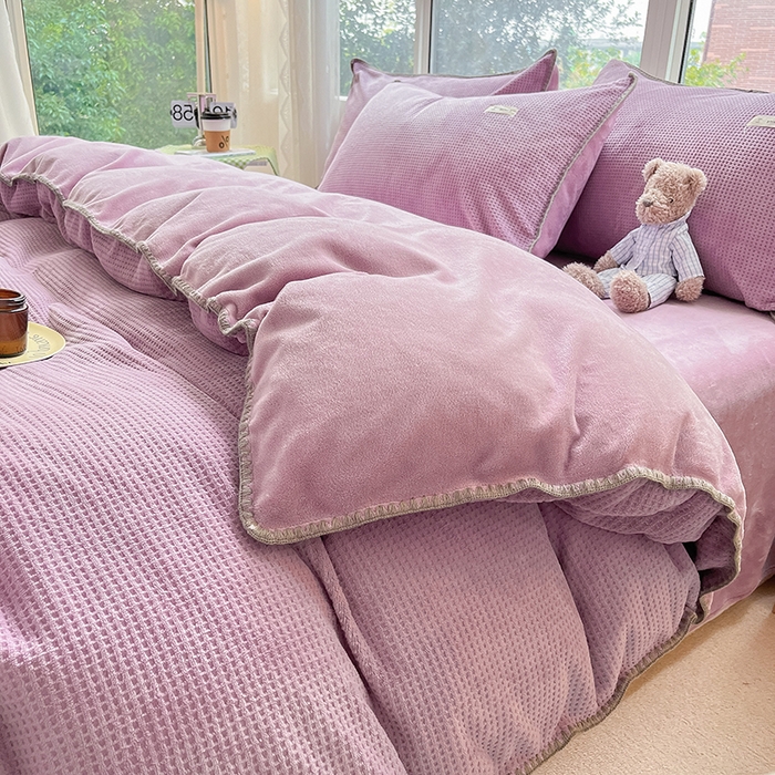 91家纺网 家纺一手货源 找家纺 （总）宜代光年 2025新款立体华夫格贝壳针系列四件套