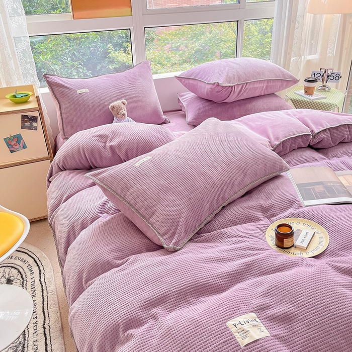 91家纺网 家纺一手货源 找家纺 （总）宜代光年 2025新款立体华夫格贝壳针系列四件套