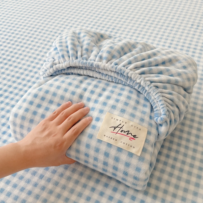 贝扬思家纺 2025新款牛奶绒纯色单床笠-home系列 Home-蓝格