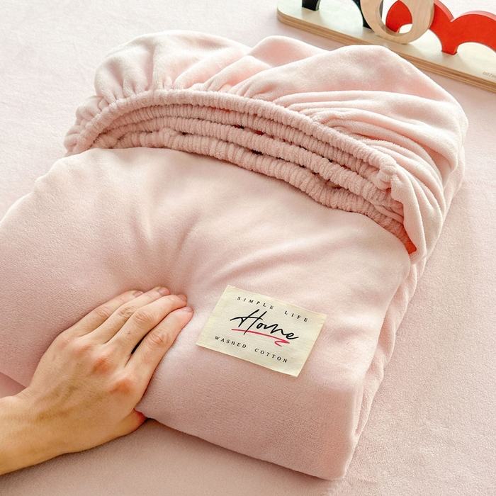 贝扬思家纺 2025新款牛奶绒纯色单床笠-home系列 Home-浅粉