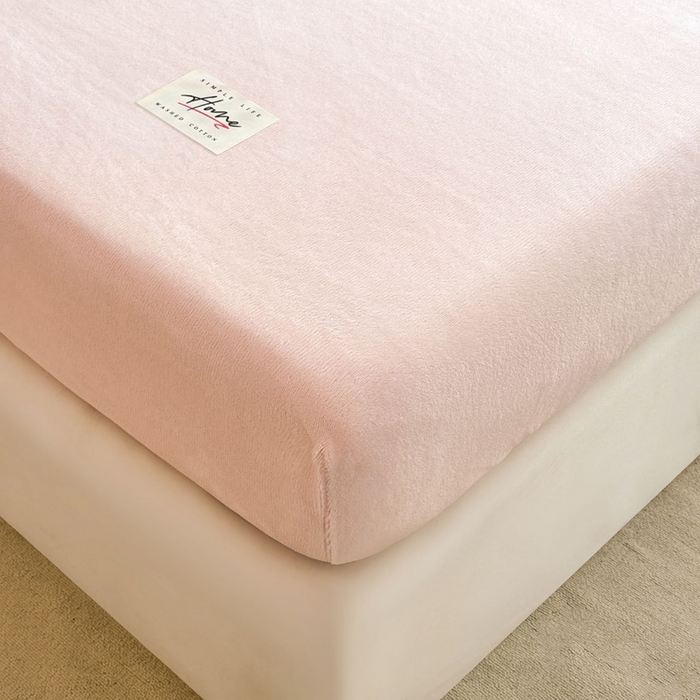 91家纺网 家纺一手货源 找家纺 贝扬思家纺 2025新款牛奶绒纯色单床笠-home系列 Home-浅粉