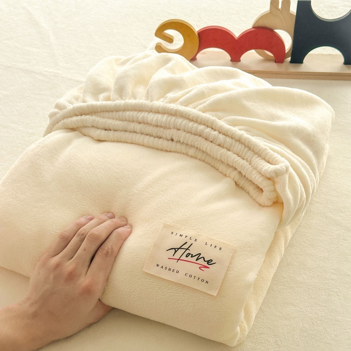 贝扬思家纺 2025新款牛奶绒纯色单床笠-home系列 Home-浅黄