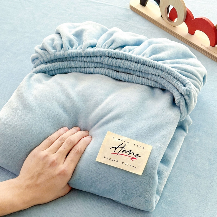 贝扬思家纺 2025新款牛奶绒纯色单床笠-home系列 Home-浅蓝