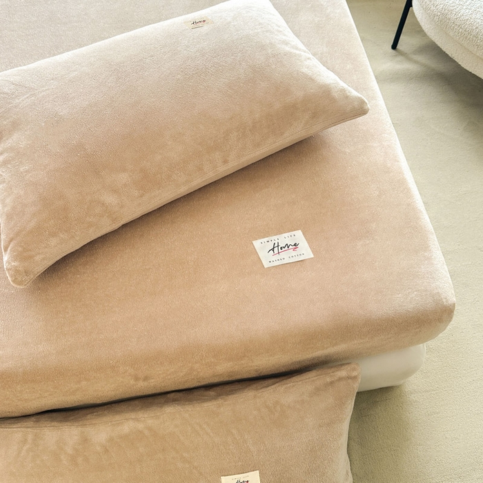 91家纺网 家纺一手货源 找家纺 贝扬思家纺 2025新款牛奶绒纯色单床笠-home系列 Home-土咖