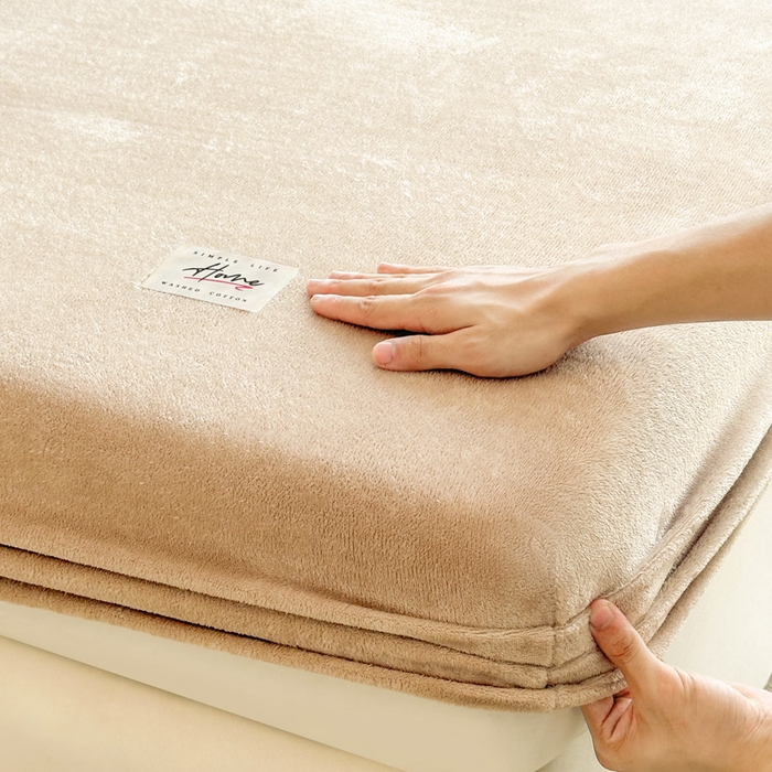 91家纺网 家纺一手货源 找家纺 贝扬思家纺 2025新款牛奶绒纯色单床笠-home系列 Home-土咖