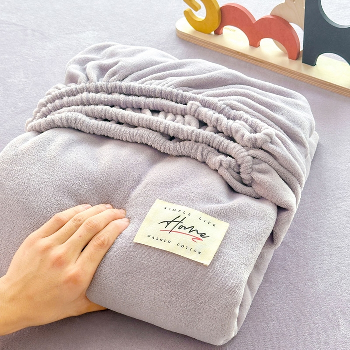 贝扬思家纺 2025新款牛奶绒纯色单床笠-home系列 Home-香芋紫