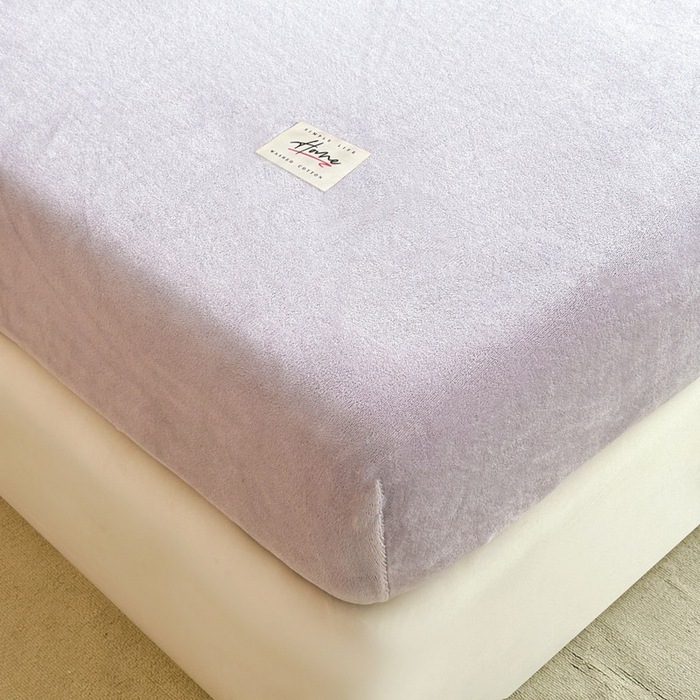 91家纺网 家纺一手货源 找家纺 贝扬思家纺 2025新款牛奶绒纯色单床笠-home系列 Home-香芋紫