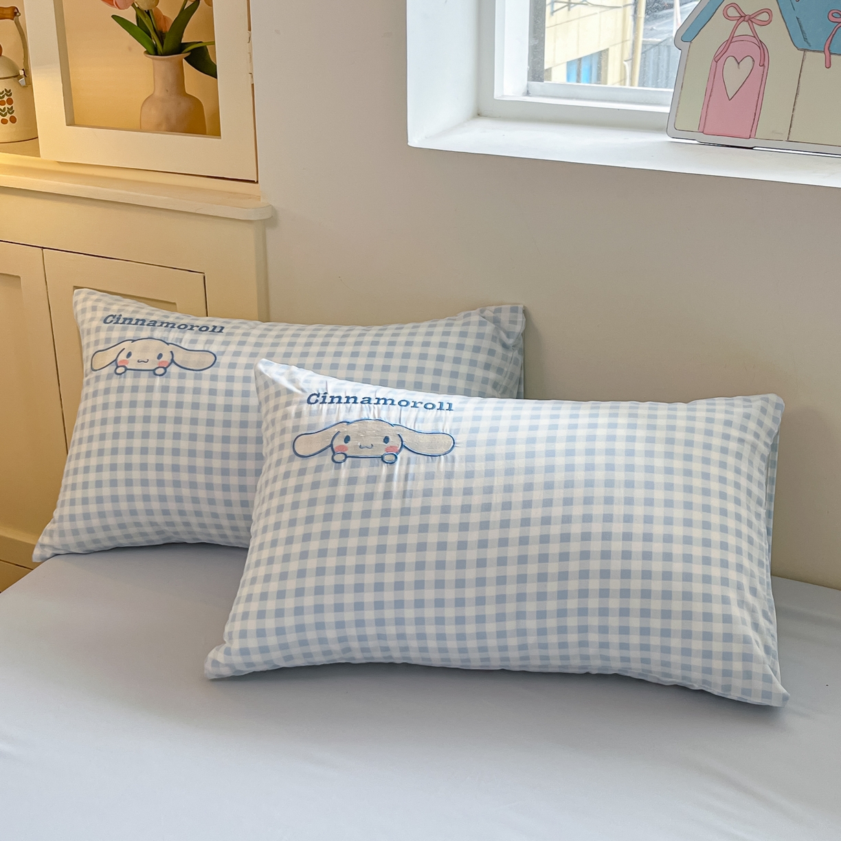 91家纺网 家纺一手货源 找家纺 金爱家 2025新款A类三丽鸥正版授权云柔水洗棉兔毛贴布绣刺绣软糯系列四件套 云柔水洗棉-贴布绣你好大耳狗