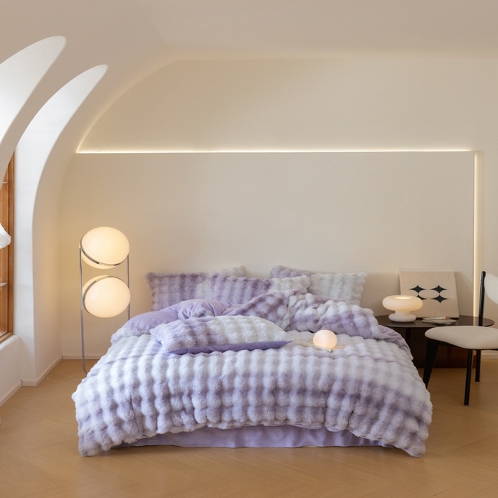 91家纺网 家纺一手货源 找家纺 （总）玖琳家纺 2025新款托斯卡纳特价兔兔绒兔毛绒四件套