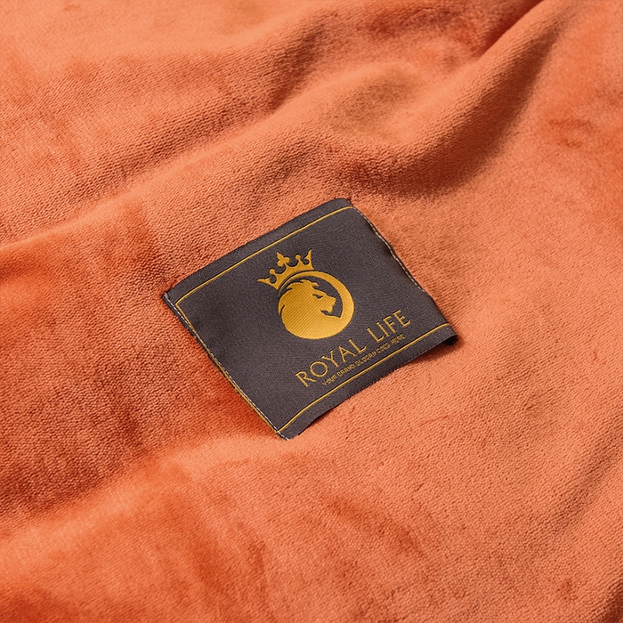 91家纺网 家纺一手货源 找家纺 宜代光年 2025新款加厚保暖纯色牛奶绒黑金四件套系列 丹霞橙