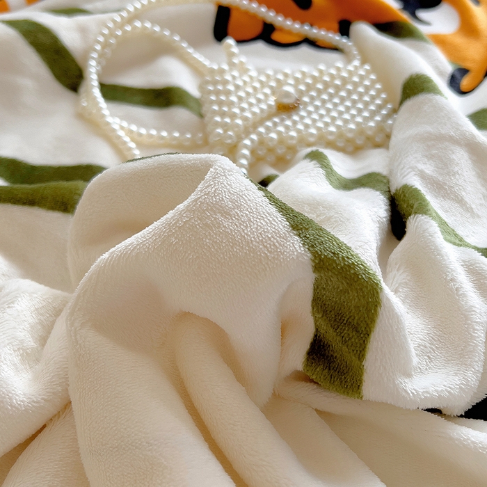 91家纺网 家纺一手货源 找家纺 宜代光年 2025新款雕花印花暖羊绒系列四件套 暖羊绒-小老虎