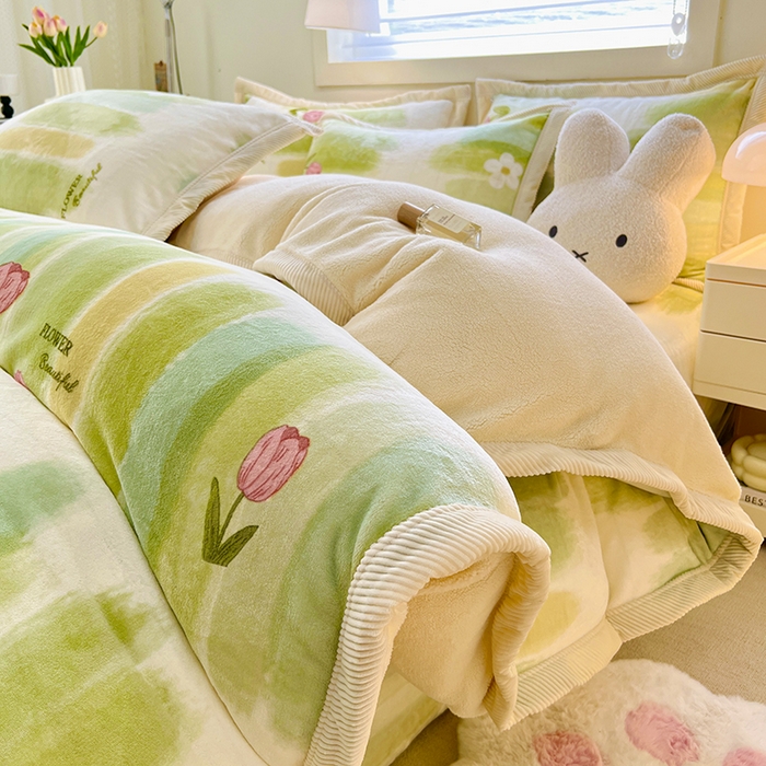 91家纺网 家纺一手货源 找家纺 宜代光年 2025新款雕花印花暖羊绒系列四件套 暖羊绒-云境