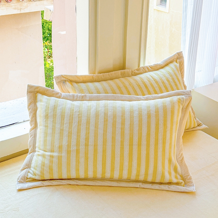 91家纺网 家纺一手货源 找家纺 宜代光年 2025新款雕花印花暖羊绒系列四件套 暖羊绒-黄色条纹