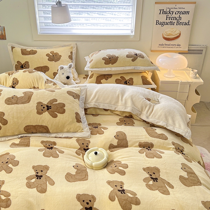 91家纺网 家纺一手货源 找家纺 宜代光年 2025新款雕花印花暖羊绒系列四件套 暖羊绒-吉米白