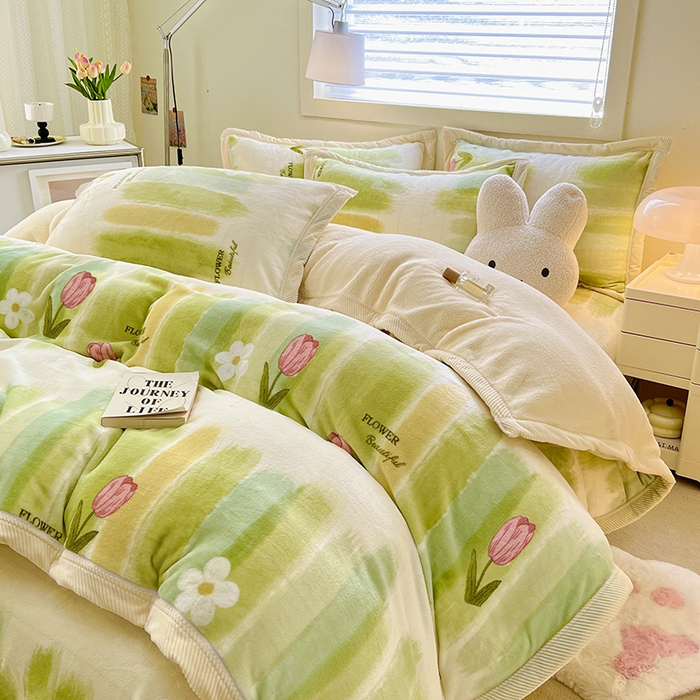 91家纺网 家纺一手货源 找家纺 宜代光年 2025新款雕花印花暖羊绒系列四件套 暖羊绒-云境