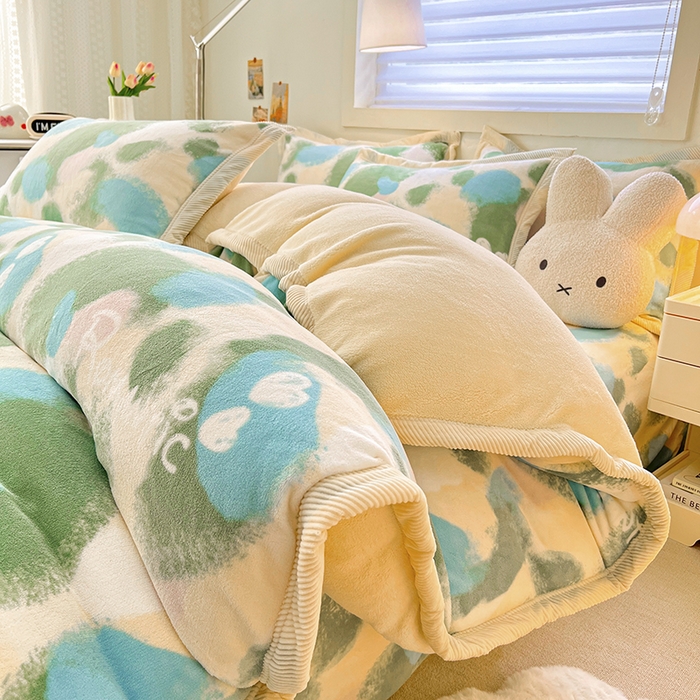 91家纺网 家纺一手货源 找家纺 宜代光年 2025新款雕花印花暖羊绒系列四件套 暖羊绒-浪漫的爱