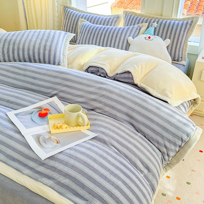 91家纺网 家纺一手货源 找家纺 （总）宜代光年 2025新款雕花印花暖羊绒系列四件套