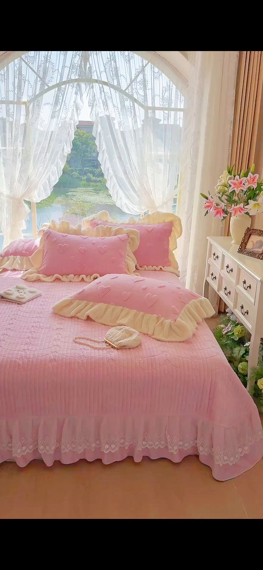 91家纺网 家纺一手货源 找家纺 （总）宜凡家纺 2025新款兔绒提花牛奶绒夹棉床盖四件套