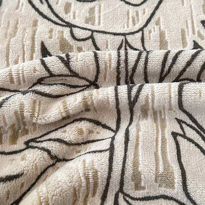 91家纺网 家纺一手货源 找家纺 柏薇 2025新款兔毛宽包边立体雕花牛奶绒四件套 山茶花