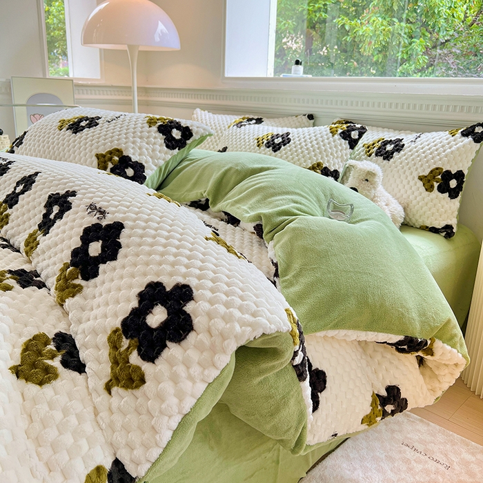 （总）宜代光年 2025新款大豆绒提花系列四件套（提供买家秀）-印花款