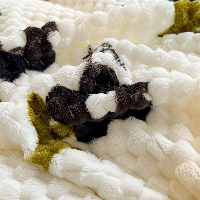 91家纺网 家纺一手货源 找家纺 宜代光年 2025新款大豆绒提花系列四件套（提供买家秀）-印花款 大豆绒-花园