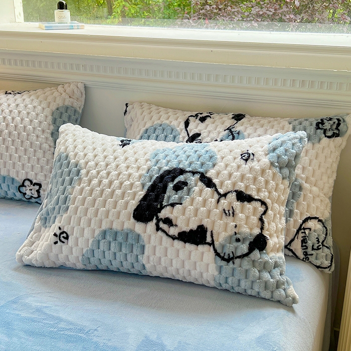 91家纺网 家纺一手货源 找家纺 宜代光年 2025新款大豆绒提花系列四件套（提供买家秀）-印花款 大豆绒-可爱猫