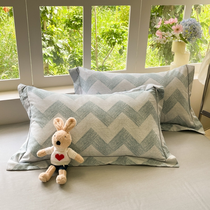 91家纺网 家纺一手货源 找家纺 仔仔熊 2025新款磨毛四件套系列 几何絮语