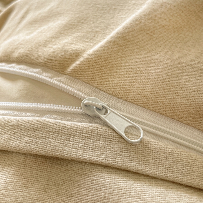 91家纺网 家纺一手货源 找家纺 仔仔熊 2025新款磨毛四件套系列 暖黄格纹