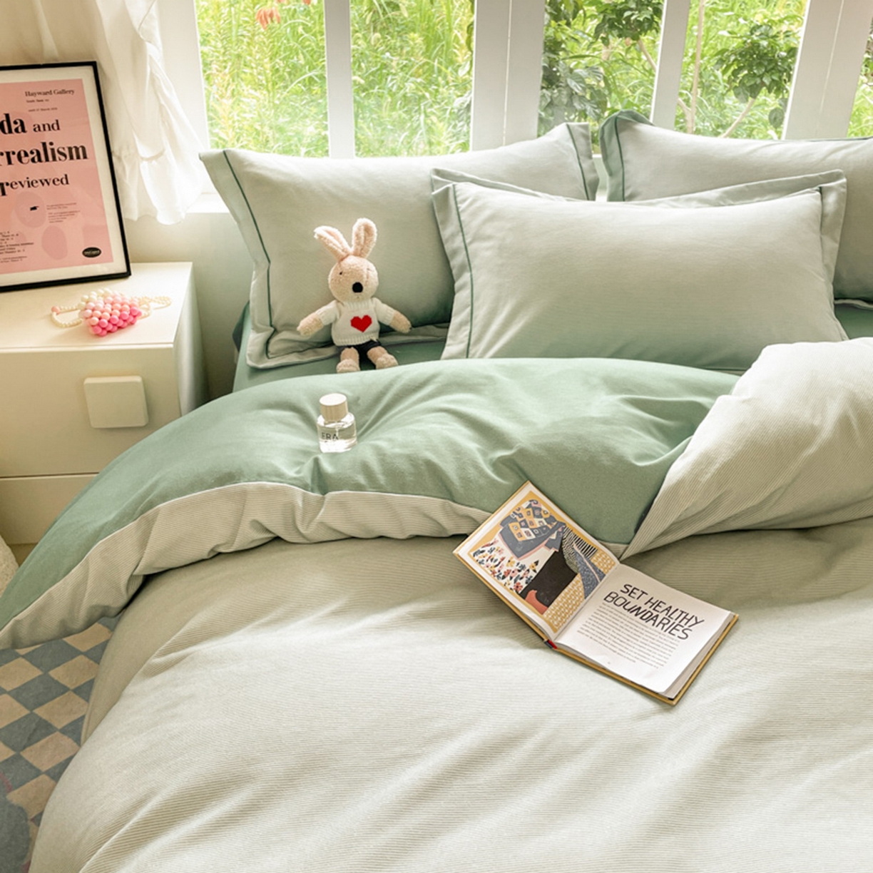 91家纺网 家纺一手货源 找家纺 仔仔熊 2025新款磨毛四件套系列 松息细纹